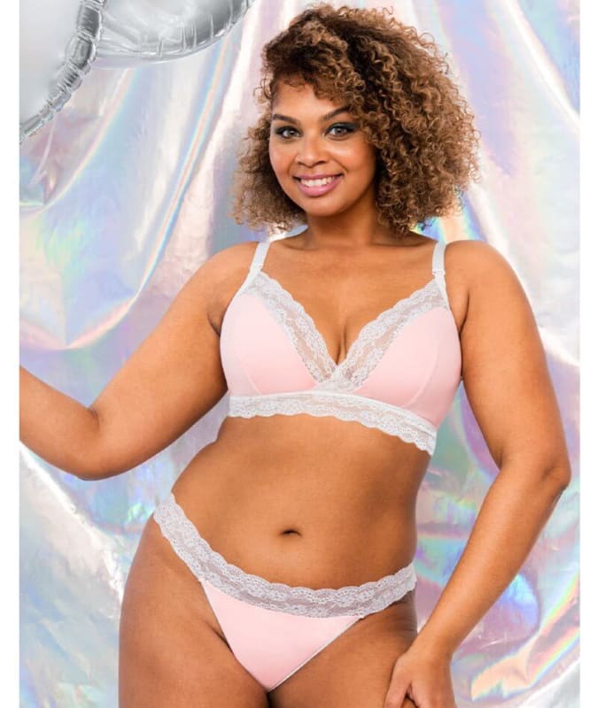 Curvy Kate Twice the Fun Reversible Thong - White/Pink Knickers