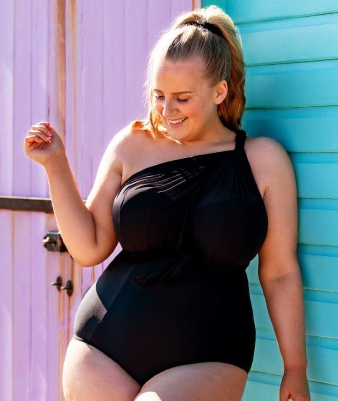 Curvy Kate Wrapsody Bandeau One Piece Swimsuit - Black Swim