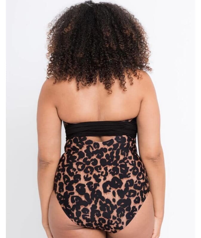 Curvy Kate Wrapsody Bandeau One Piece Swimsuit - Leopard Print Swim
