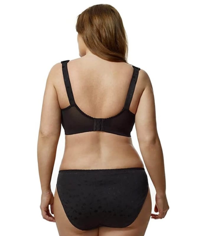 Elila Jacquard Non-Underwired Bra - Black Bras 