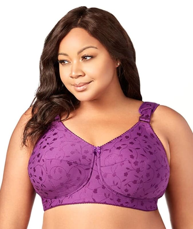 Elila Jacquard Non-Underwired Bra - Aubergine Bras 12F Aubergine