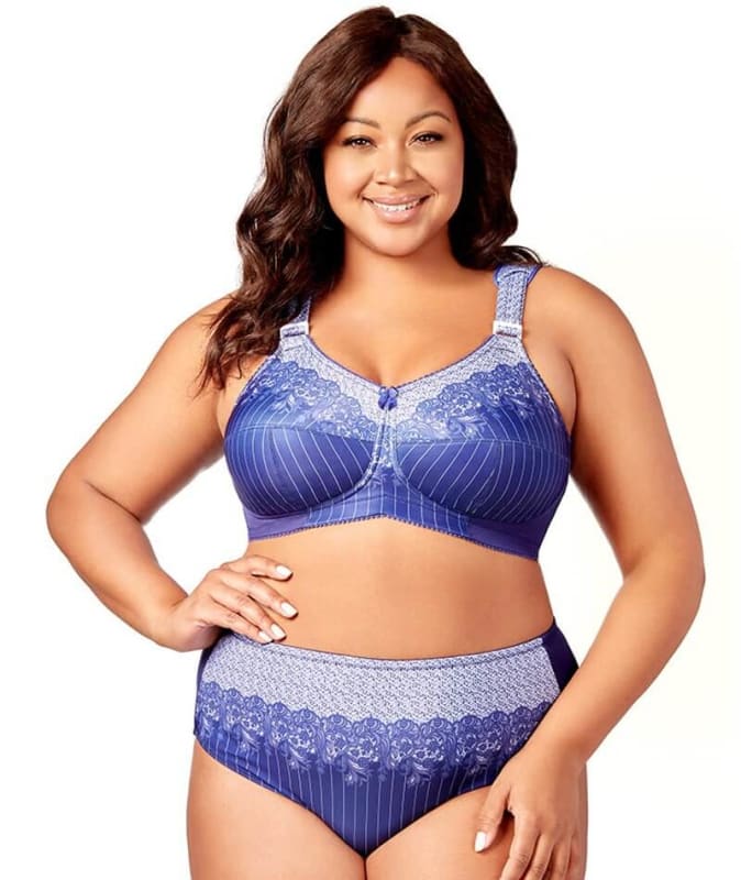 Elila Printed Lace Brief - Blue White Knickers