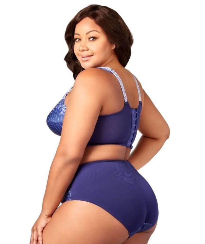 Elila Printed Lace Brief - Blue White Knickers