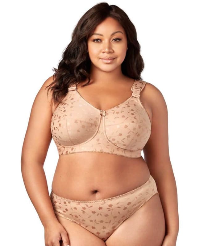 Elila Jacquard Non-Underwired Bra - Mocha Bras