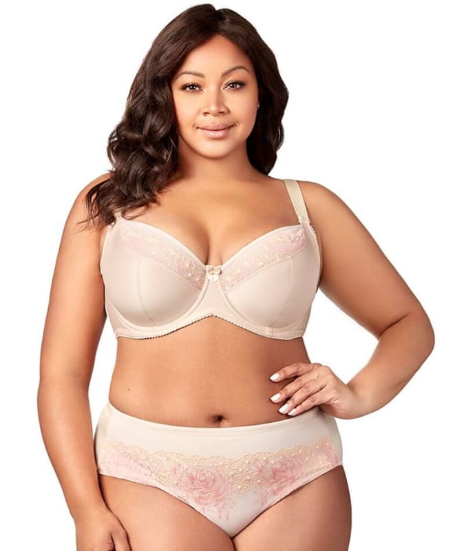 Elila Swiss Embroidered Underwire Balcony Bra - Nude Bras 