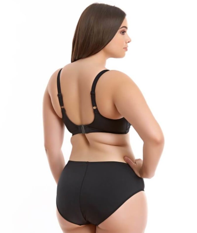 Elomi Swim Essentials Underwired Plunge Bikini Top - Black Swim