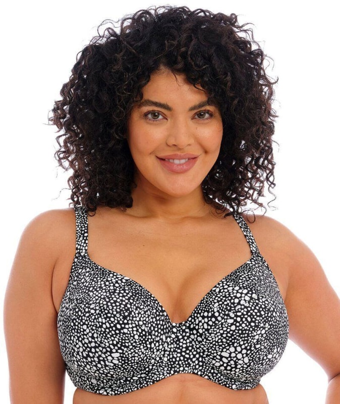 Elomi Swim Pebble Cove Underwired Plunge Bikini Top - Black Swim