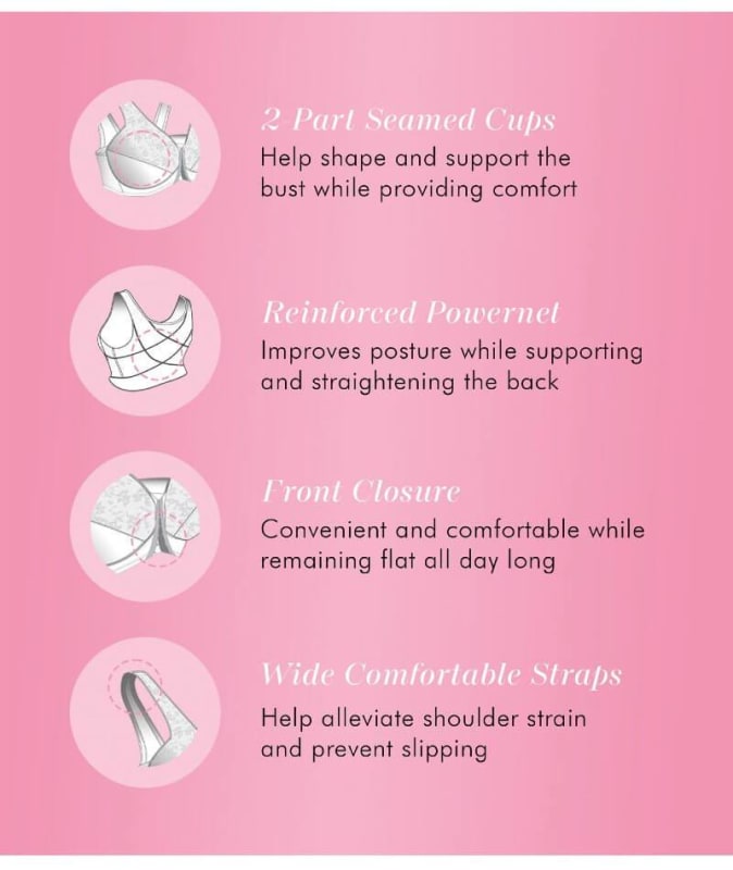 Exquisite Form Fully Front Close Posture Bra With Lace - Walnut Bras