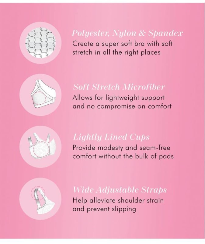 Exquisite Form Fully Comfort Lining Bra With Jacquard Lace - White Bras