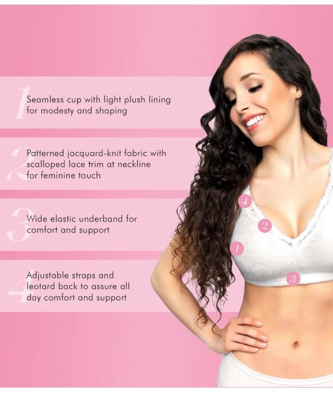 Exquisite Form Fully Comfort Lining Bra With Jacquard Lace - White Bras