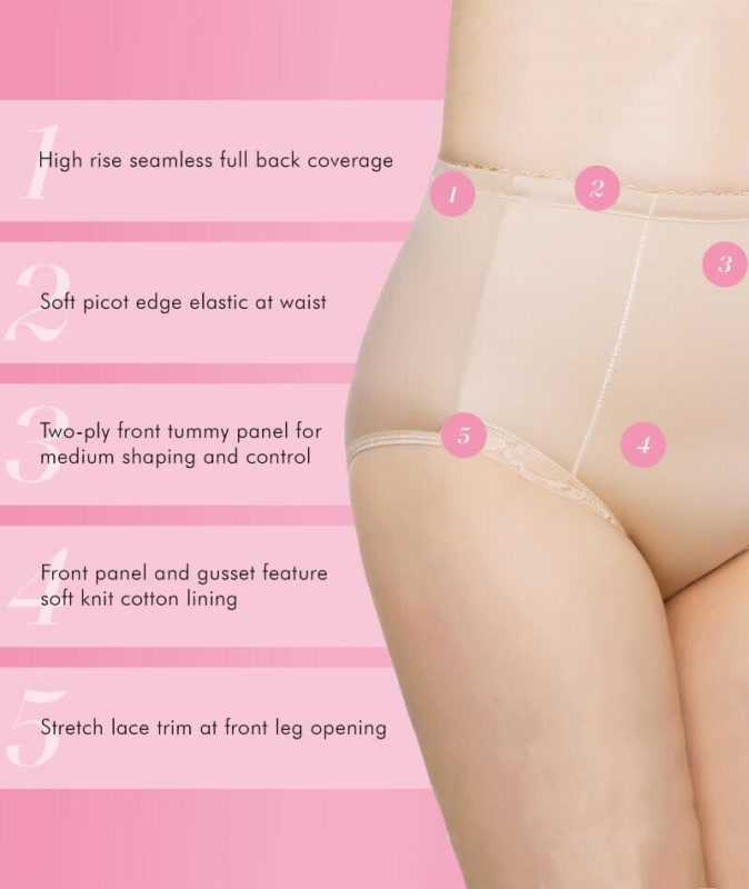 Exquisite Form Control Top Lace Shaping Brief 2 Pack - Nude Shapewear