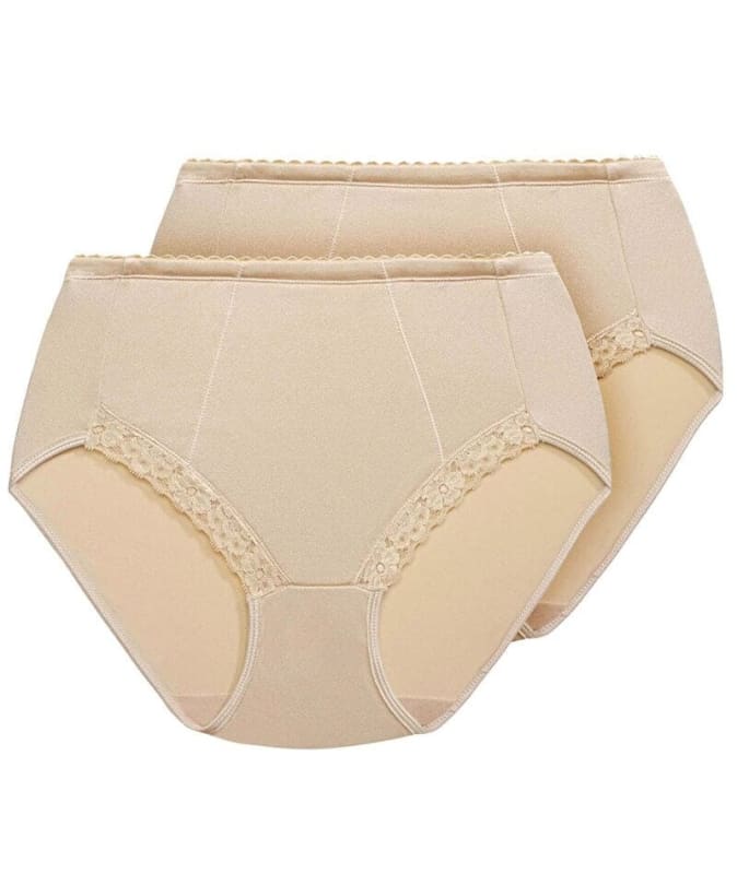 Exquisite Form Control Top Lace Shaping Brief 2 Pack - Nude Shapewear 