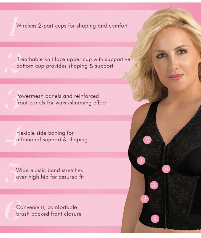 Exquisite Form Fully Front Close Longline Posture Bras