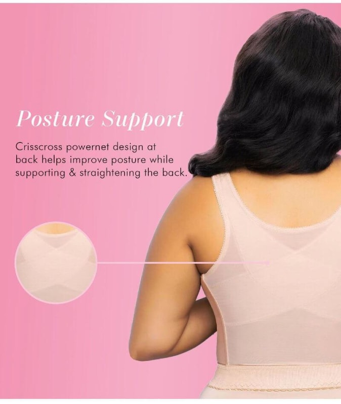 Exquisite Form Fully Front Close Longline Posture - Rose Beige Bras