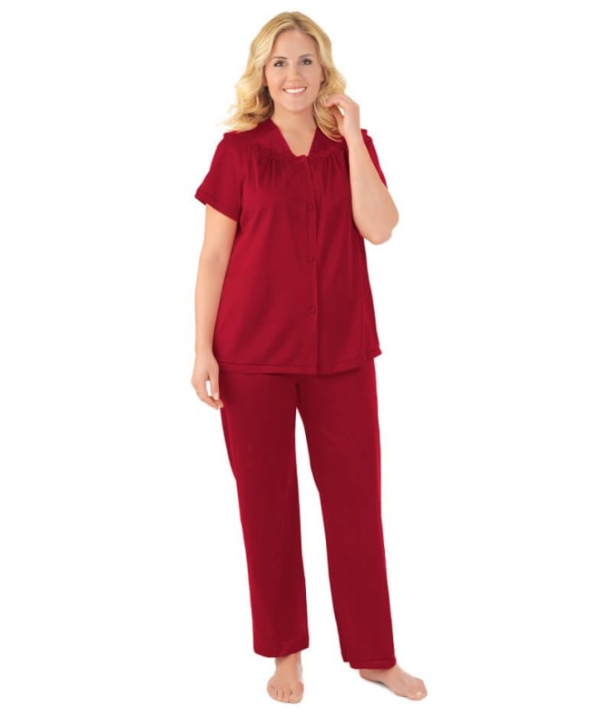 Exquisite Form Short Sleeve Pajamas - Sangria Sleep / Lounge