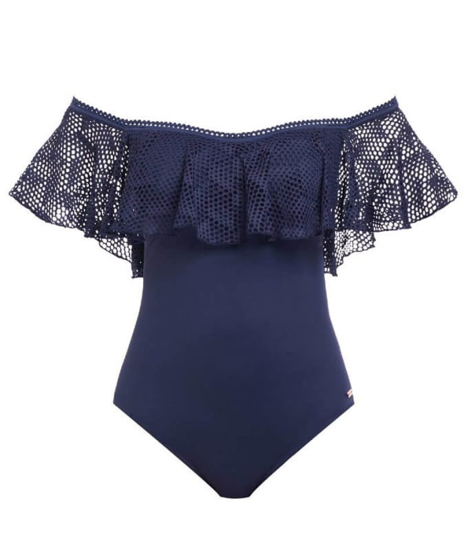 Fantasie Swim Marseille Underwire Bardot Full Piece Suit - Twilight Swim