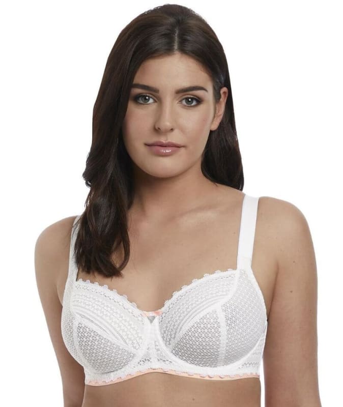 Freya Daisy Lace Underwire Balcony K Cup Bra - White Bras 6GG White