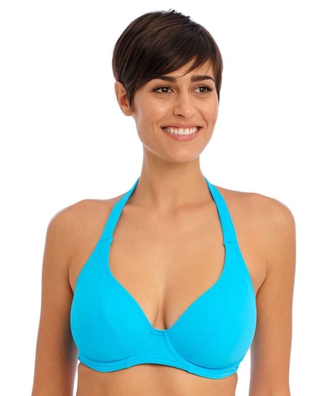 Freya Swim Jewel Cove Underwire Banded Halter Bikini Top - Plain Turquoise Swim