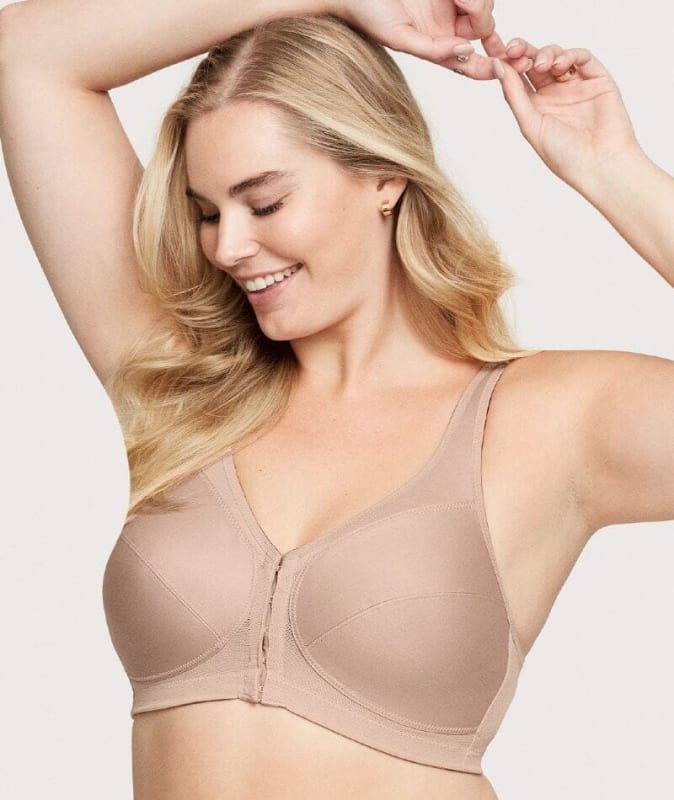 Glamorise MagicLift Front-Closure Posture Back Wire-free Bra - Cafe Bras