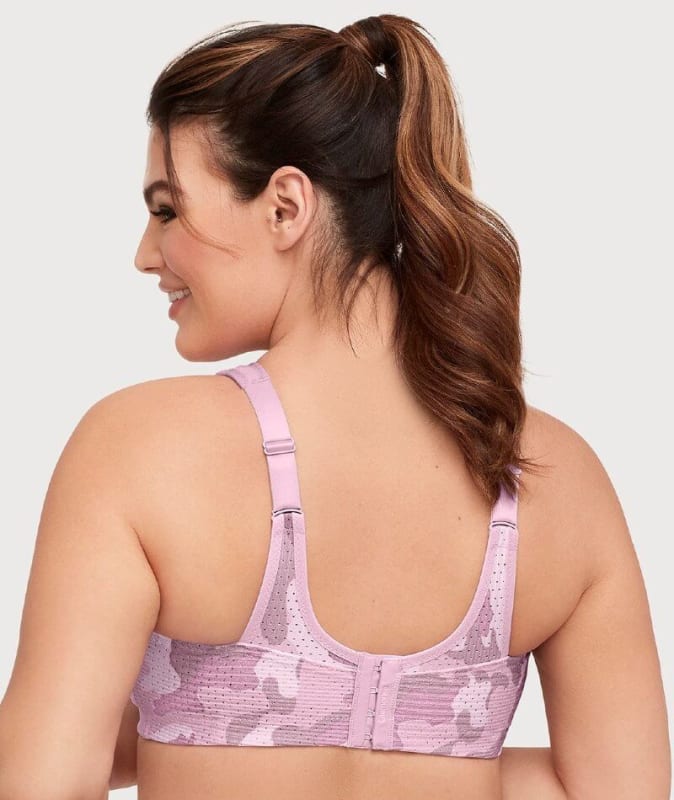 Glamorise Custom Control Sports Bra - Pink Camo Print Bras 