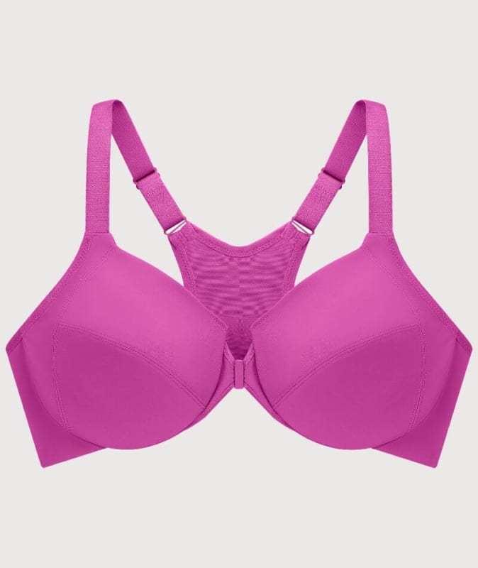 Glamorise Front-Closure Smoothing WonderWire Bra - Berry Bras 