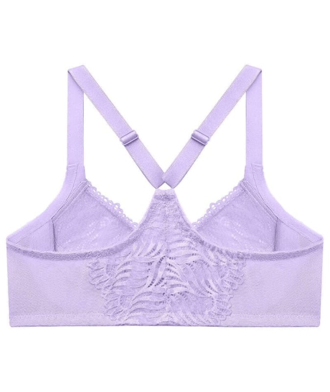 Glamorise Front-Closure T-Back WonderWire Bra - Soft Lilac Bras