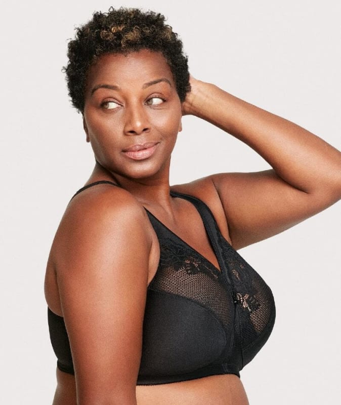 Glamorise MagicLift Minimizer Wire-free Bra - Black Bras