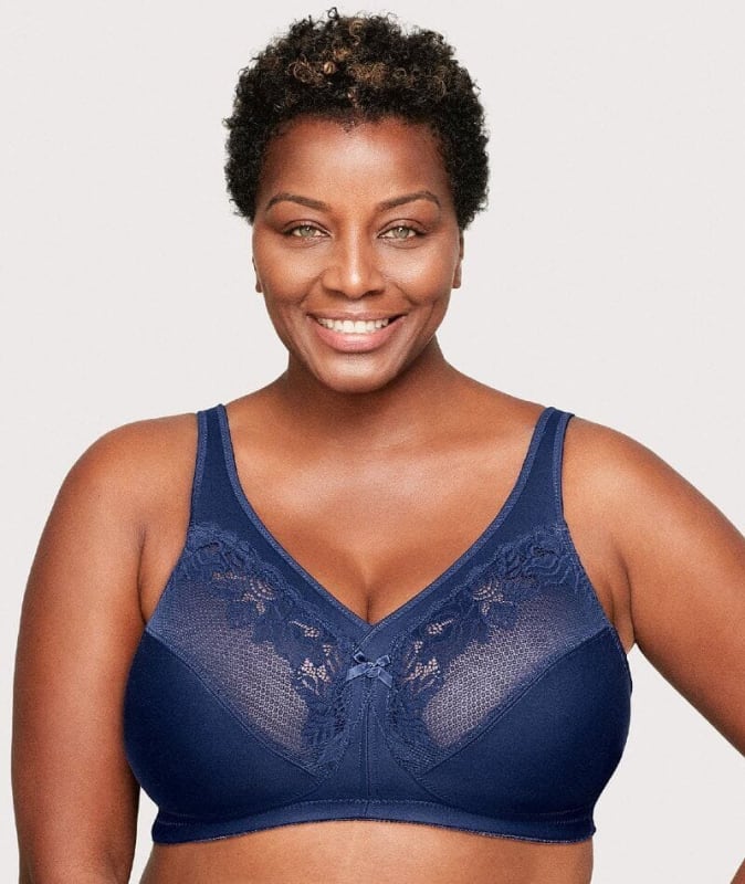 Glamorise MagicLift Minimizer Wire-free Bra - Blue Bras