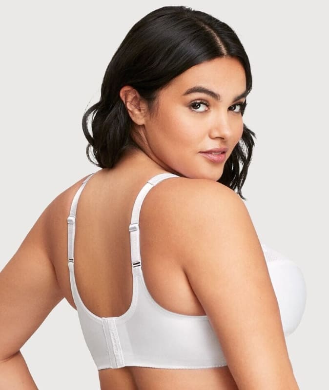 Glamorise MagicLift Minimizer Wire-free Bra - White Bras 
