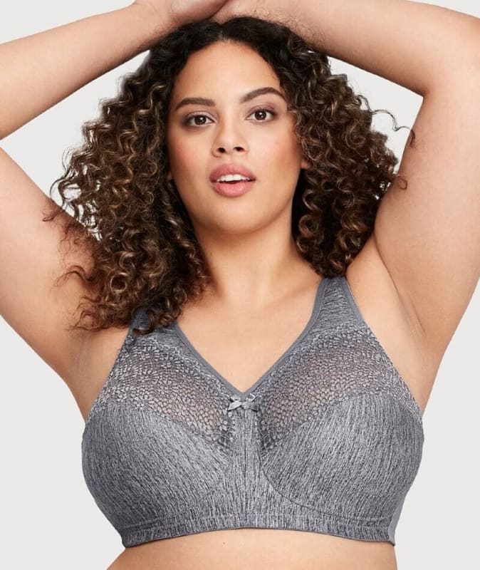 Glamorise MagicLift Moisture Control Wire-free Bra - Gray Bras 