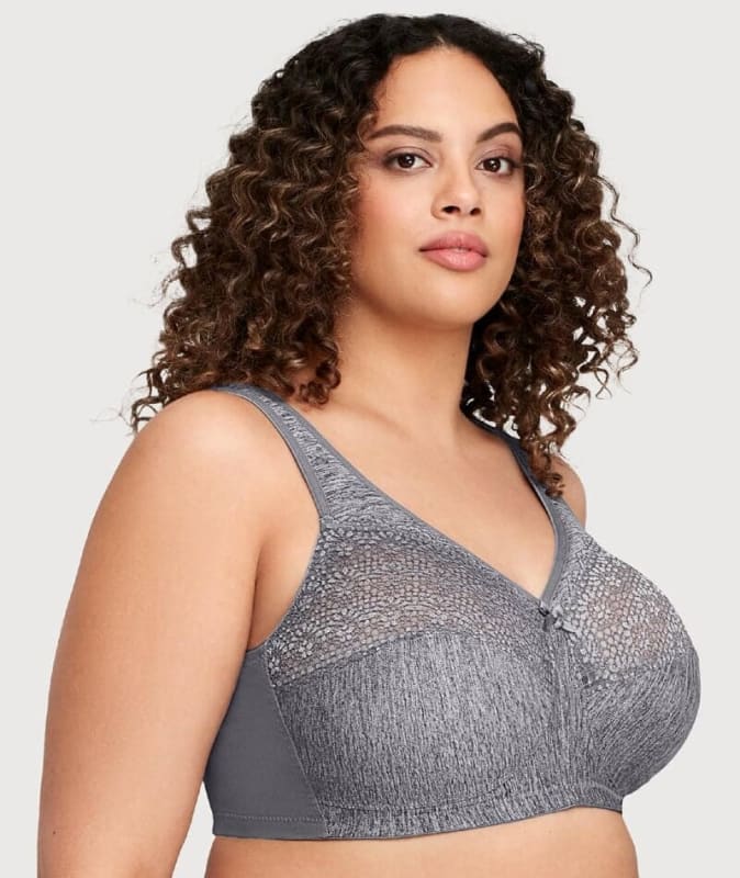 Glamorise MagicLift Moisture Control Wire-free Bra - Gray Bras 