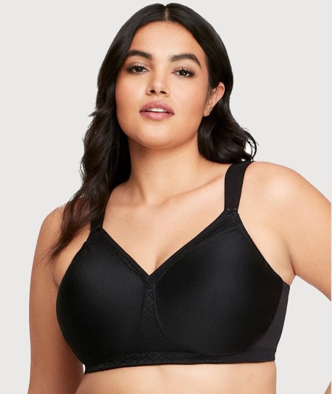 Glamorise MagicLift Seamless Support Wire-free T-Shirt Bra - Black Bras