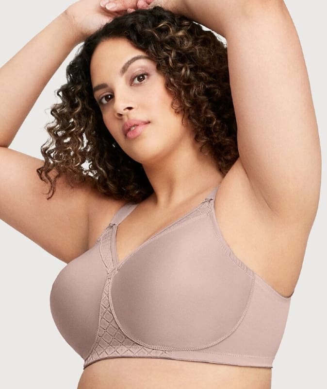 Glamorise MagicLift Seamless Support Wire-free T-Shirt Bra - Taupe Bras 