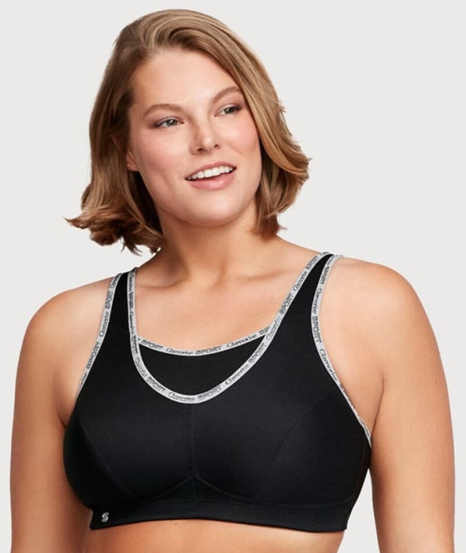 Glamorise No-Bounce Camisole Sports Bra - Black Bras