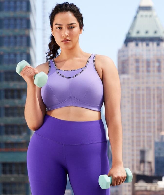 Glamorise No-Bounce Camisole Sports Bra - Purple Bras 