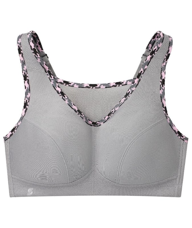 Glamorise No-Bounce Camisole Wire-free Sports Bra - Soft Gray Bras