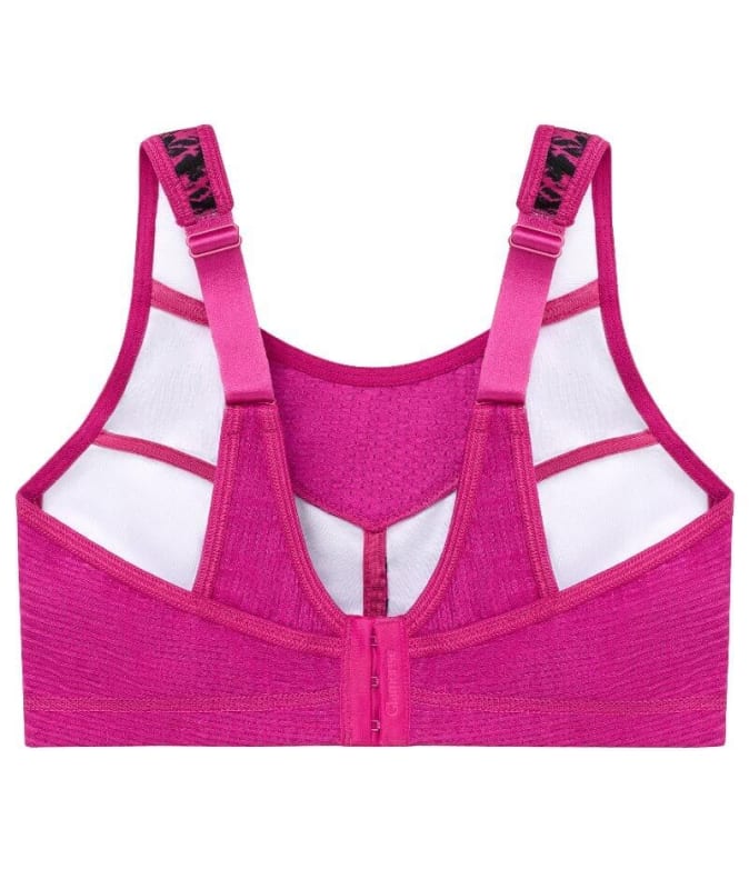 Glamorise No-Bounce Camisole Elite Wire-free Sports Bra - Fuchsia Print Bras 