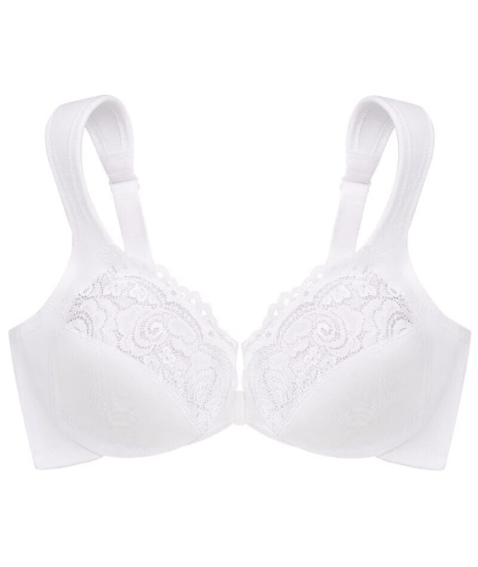Glamorise WonderWire Front-Closure Bra - White Bras 