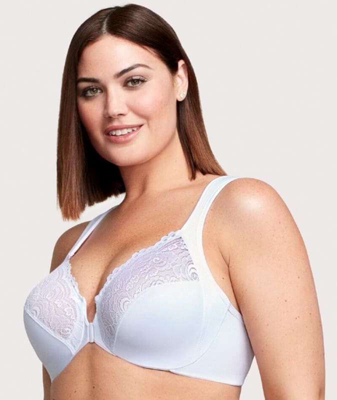 Glamorise WonderWire Front-Closure Bra - White Bras 