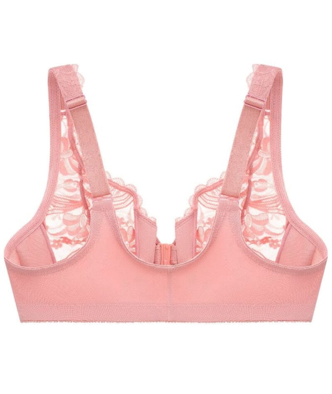 Glamorise WonderWire Front-Closure Stretch Lace Bra - Apricot Bras