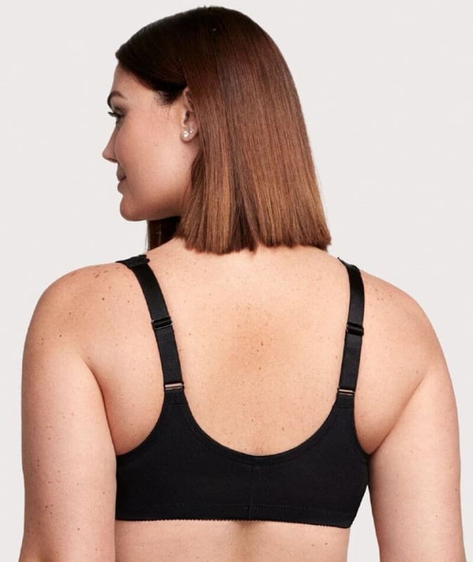 Glamorise WonderWire Front-Closure Stretch Lace Bra - Black Bras 