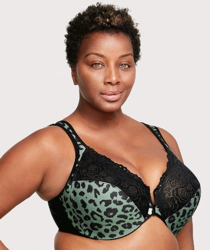 Glamorise WonderWire Front-Closure Bra - Centennial Leopard Bras 