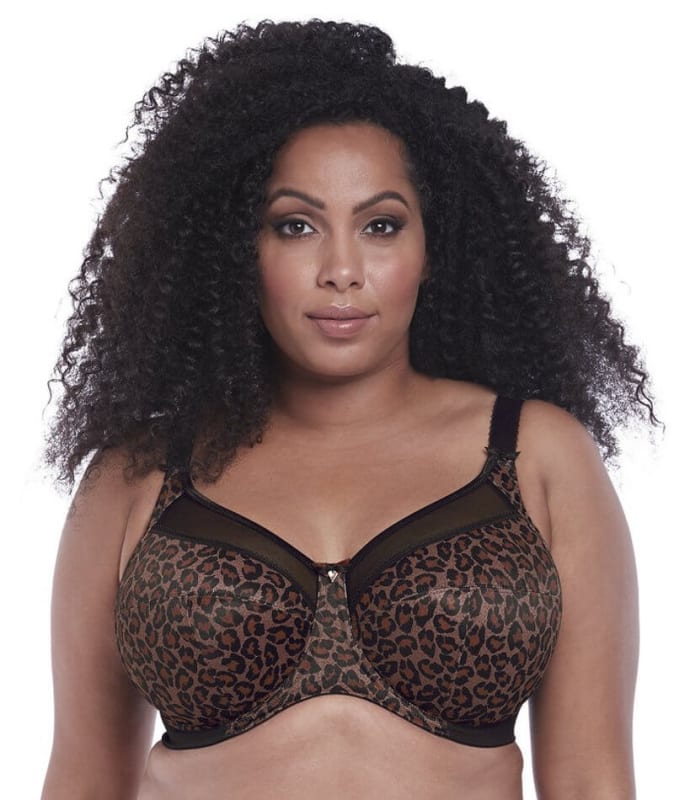 Goddess Kayla Underwire Banded Bra - Dark Leopard Bras 12G Dark Leopard