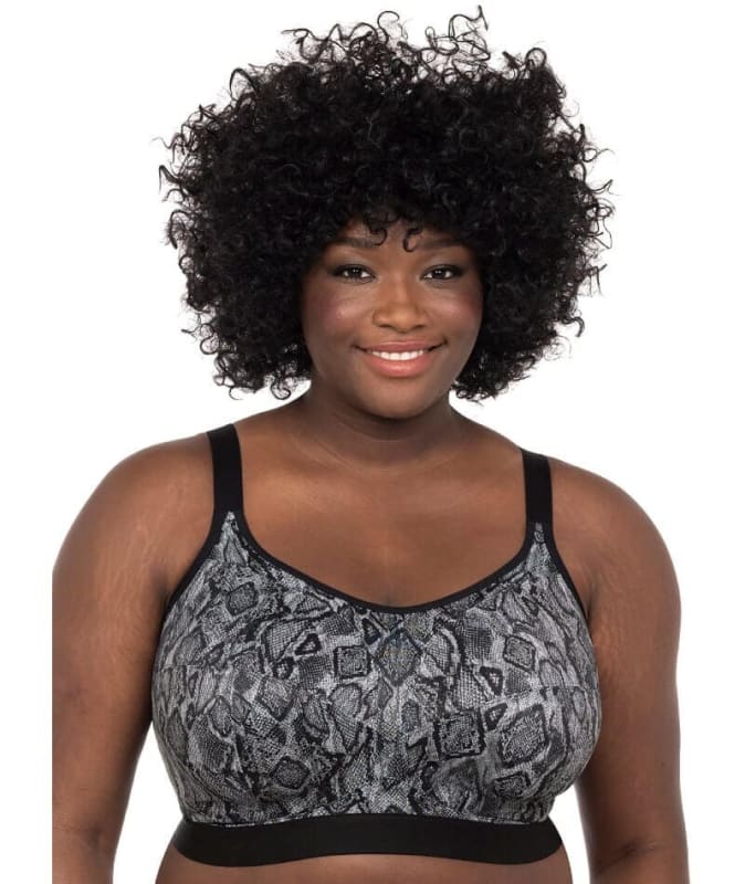 Goddess Sport Wirefree Sports Bra - Black Snake Bras