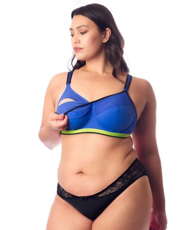 Hotmilk Activate Maternity and Nursing Sports Bra - Royal Blue Bras 