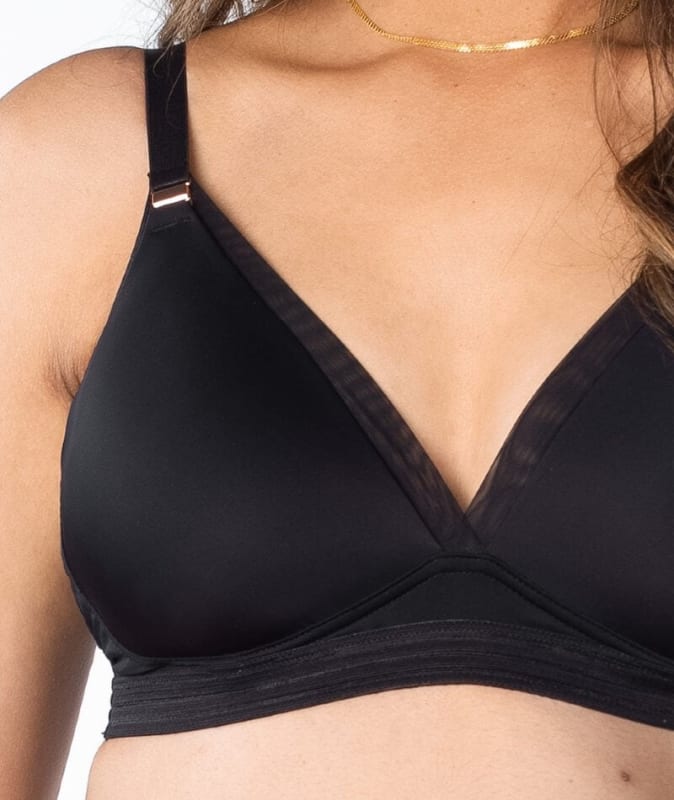 Hotmilk Ambition Triangle T-Shirt Contour Nursing Bra - Black Bras