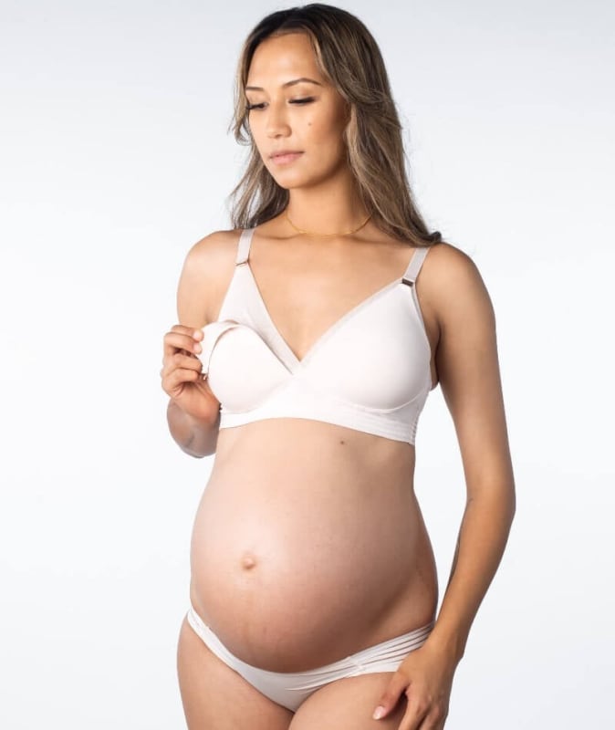 Hotmilk Ambition Triangle T-Shirt Contour Nursing Bra - Shell Pink Bras