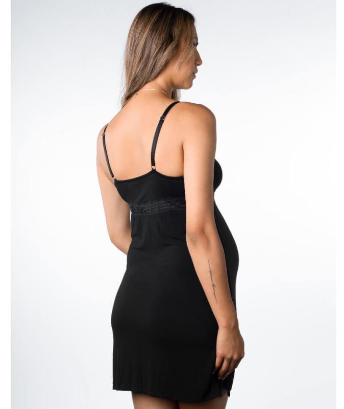 Hotmilk Dream Regular Fit Maternity & Nursing Nightie - Black Camisole