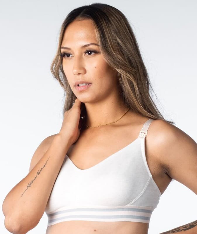 Hotmilk Elevate Cotton Multifit Wire-free Nursing Bra - Shell Marle Bras