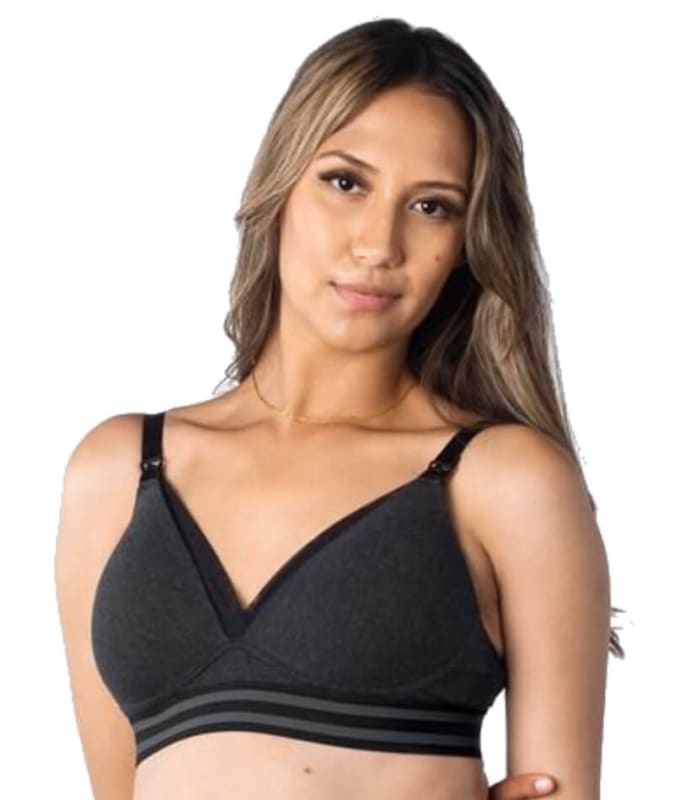 Hotmilk Elevate Cotton T-Shirt Wire-free Nursing Bra - Black Marle Bras